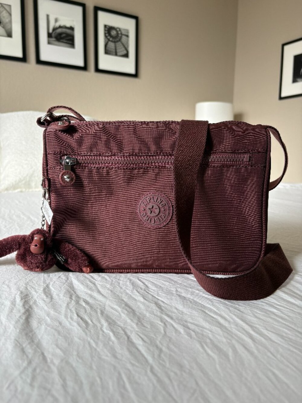Kipling Callie Crossbody in Mahogany (Burgundy/Maroon) Nylon
